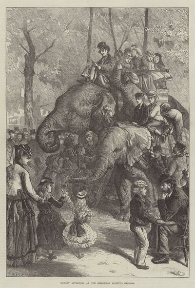 動物学協会の庭園での月曜日の午後 作： Charles J. Staniland